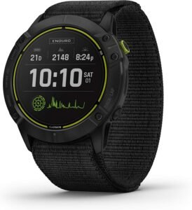 Garmin Enduro, Ultraperformance Multisport GPS Watch with Solar Charging Capabilities, Battery Life Up to 80 Hours in GPS Mode, Carbon Gray DLC Titanium with Black UltraFit Nylon Band